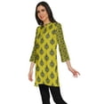 thumbnail image 2 of Moomaya Printed Collar Close Neck Mini Tunic Dresses For Women Clothing Wear, 2 of 5