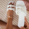 thumbnail image 5 of Itsun Sandals Women Slip and Slide, Womens Flat H-Band Slide Sandal Flat Sandal White, 5 of 5