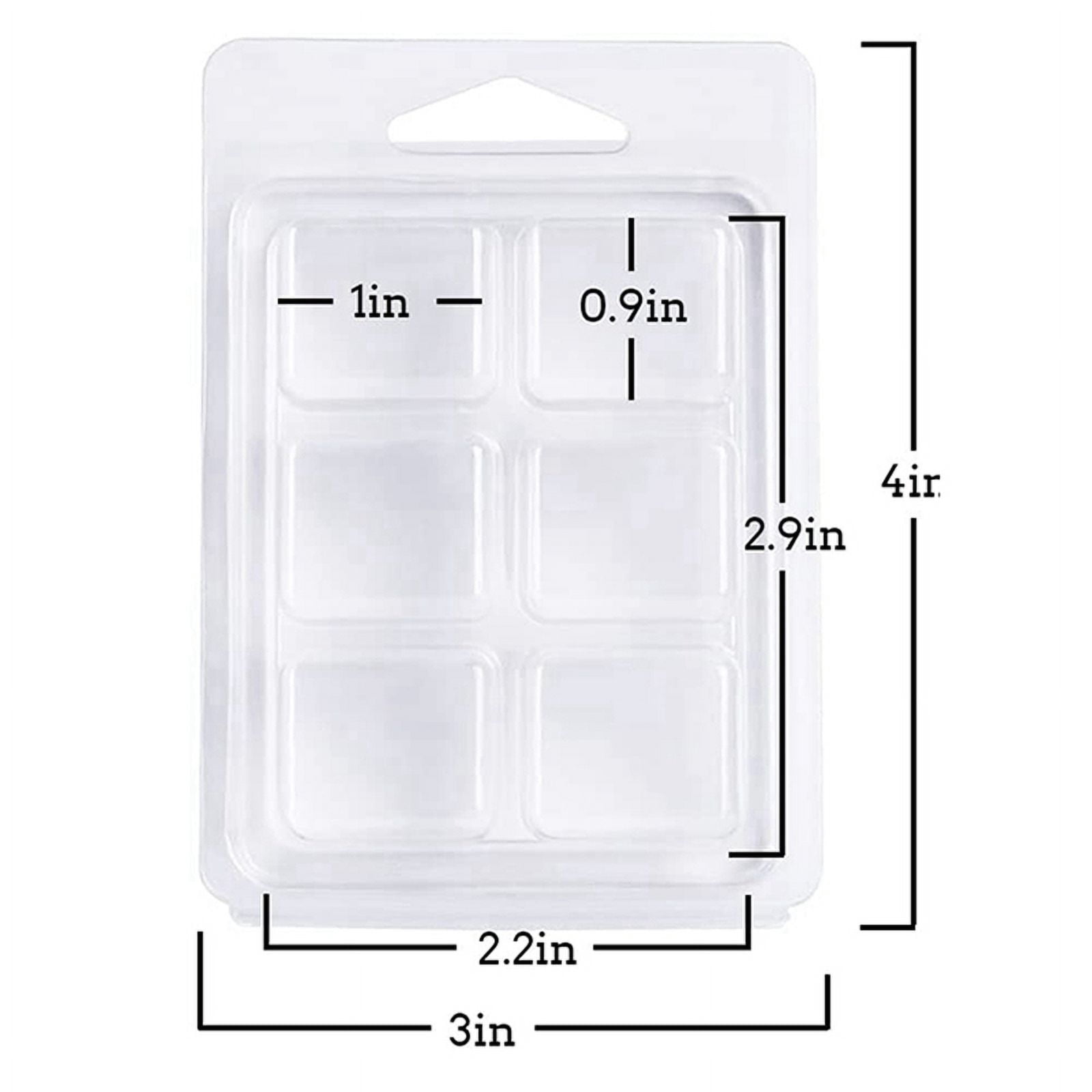 200 Packs Wax Melt Clamshells , Clear Empty Plastic Square Tray for Wax Tarts Candles