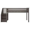 thumbnail image 4 of Max & Lily Solid Wood Twin Loft Bed with Stairs, Solid Wood Loft Beds with Ladder for Kids, Clay, 4 of 14