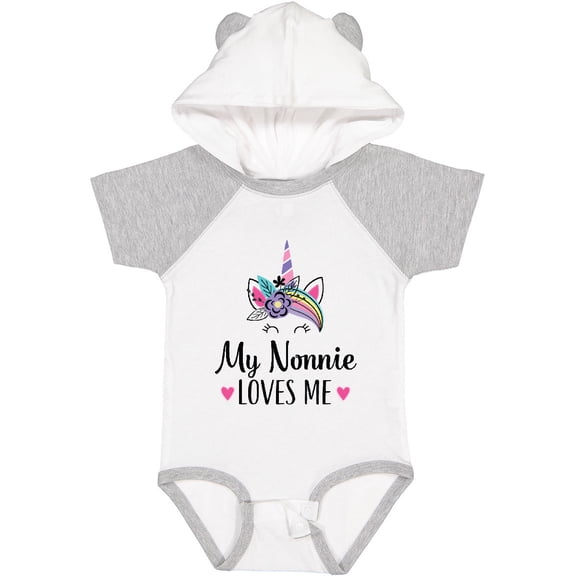Inktastic My Nonnie Loves Me Unicorn Girls Baby Bodysuit
