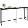 thumbnail image 2 of HOMCOM 70" Long Bar Table with Charging Station, Industrial Style Rectangular Bar Height Pub Table with Steel Frame, Black Wood Grain, 2 of 9
