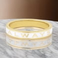 thumbnail image 2 of ALWAYS Ring - Personalized White Enamel Ring - 4mm Wide Enamel Stacking Band - Customized Enamel Band- Proposal Ring - Wedding Band - High Quality, 2 of 4