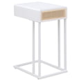 thumbnail image 5 of Amherst 1-drawer Radio Weave Cane Metal Side Table White, 5 of 8