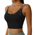 thumbnail image 2 of Rateoe Rose Gold Glitter1 Print Womens' Sports Bras Scoop Neck Sports Vest- Padded U Back Seamless High Impact Support, 2 of 7