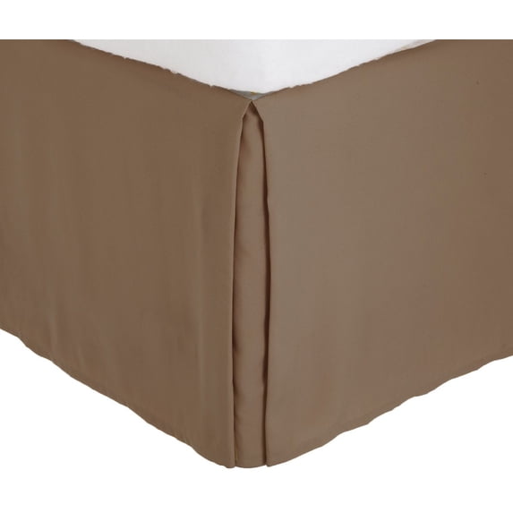 Fancy Collection 14” Inch Drop Tailored Pleated Bed Skirt Full Size Solid Taupe New