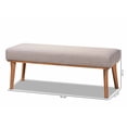 thumbnail image 7 of Baxton Studio Odessa Mid-Century Modern Grey Fabric Upholstered and Walnut Brown Finished Wood Dining Bench, 7 of 7