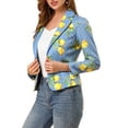 thumbnail image 5 of Allegra K Women's Halloween Costume Allover Long Sleeve Notched Lapel Open Front Blazer, 5 of 8