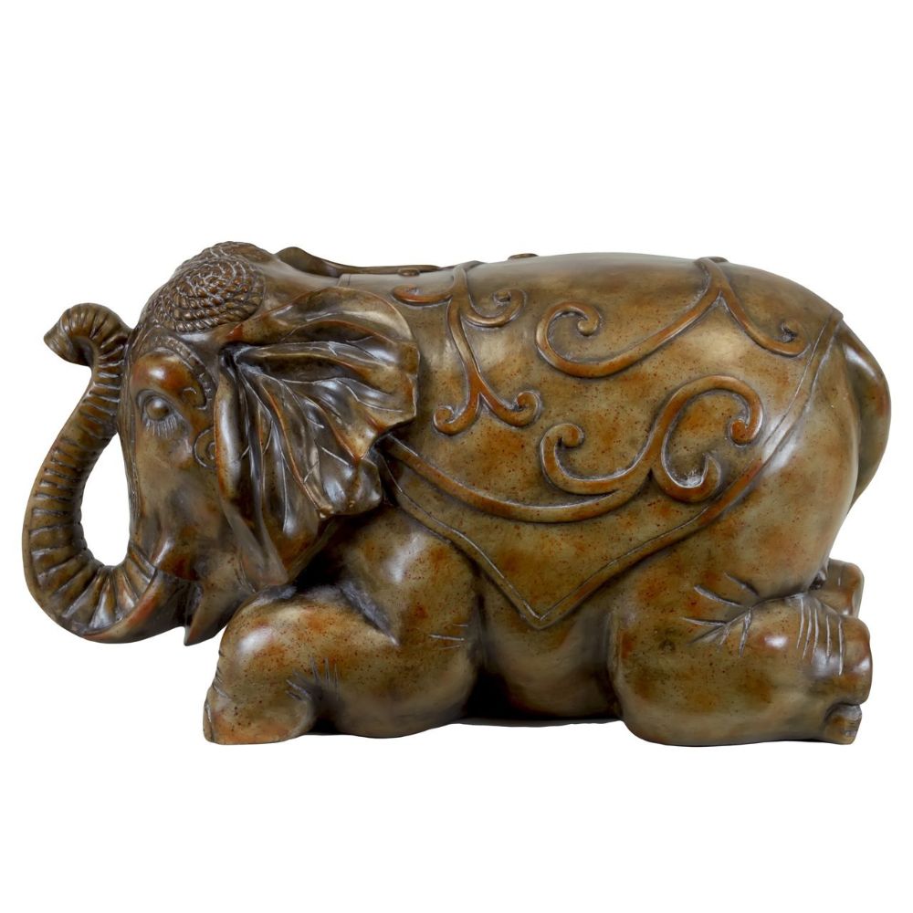 Resin Laying Elephant Statue