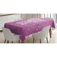 thumbnail image 1 of Ambesonne Love Tablecloth Rectangular Table Cover, Valentines Floral Words, 60"x90", Fuchsia White, 1 of 3