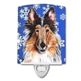 thumbnail image 1 of Carolines Treasures SC9766CNL Collie Winter Snowflakes Ceramic Night Light, 1 of 2