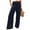 Navy, variant on Bxsruta Women Linen Palazzo Pants Summer Boho Wide Leg High Waist Casual Loungewear Pant Trousers with Pocket Loose Plain Casual Straight Pants Khaki S
