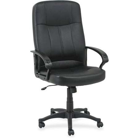 Lorell, LLR60120, Chadwick Executive Leather High-Back Chair, 1 Each, Black