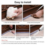 EEEkit 16.4ft Silicone Weather Seal Strip, Door Window Self Adhesive Seal Bottom Noise Stopper Tape