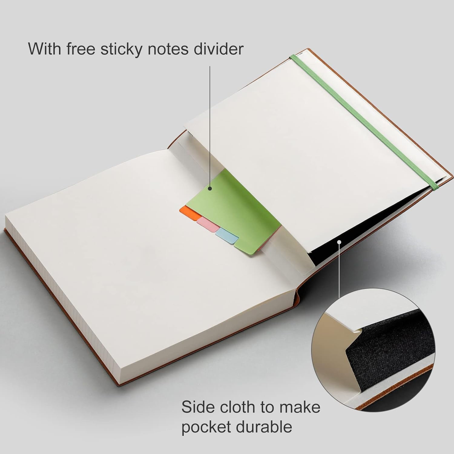Lined Journal Notebook - 320 Numbered Pages Leather Journal for Women, 100gsm Thick College Ruled Paper, Large B5 Softcover Journal for Writing Work School, 7.6'' X 10''-LightGreen