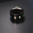 thumbnail image 3 of Ojo Pulsera de aleación de diamantes de imitación Botón a presión Pulsera tejida Correa de mano Joyería unisex Negro, 3 of 3