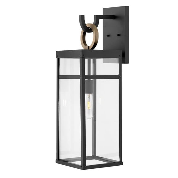 1 Light Large Outdoor Wall Lantern in Transitional Style 7.5 inches Wide By 25 inches High-Black Finish-Led Lamping Type Bailey Street Home