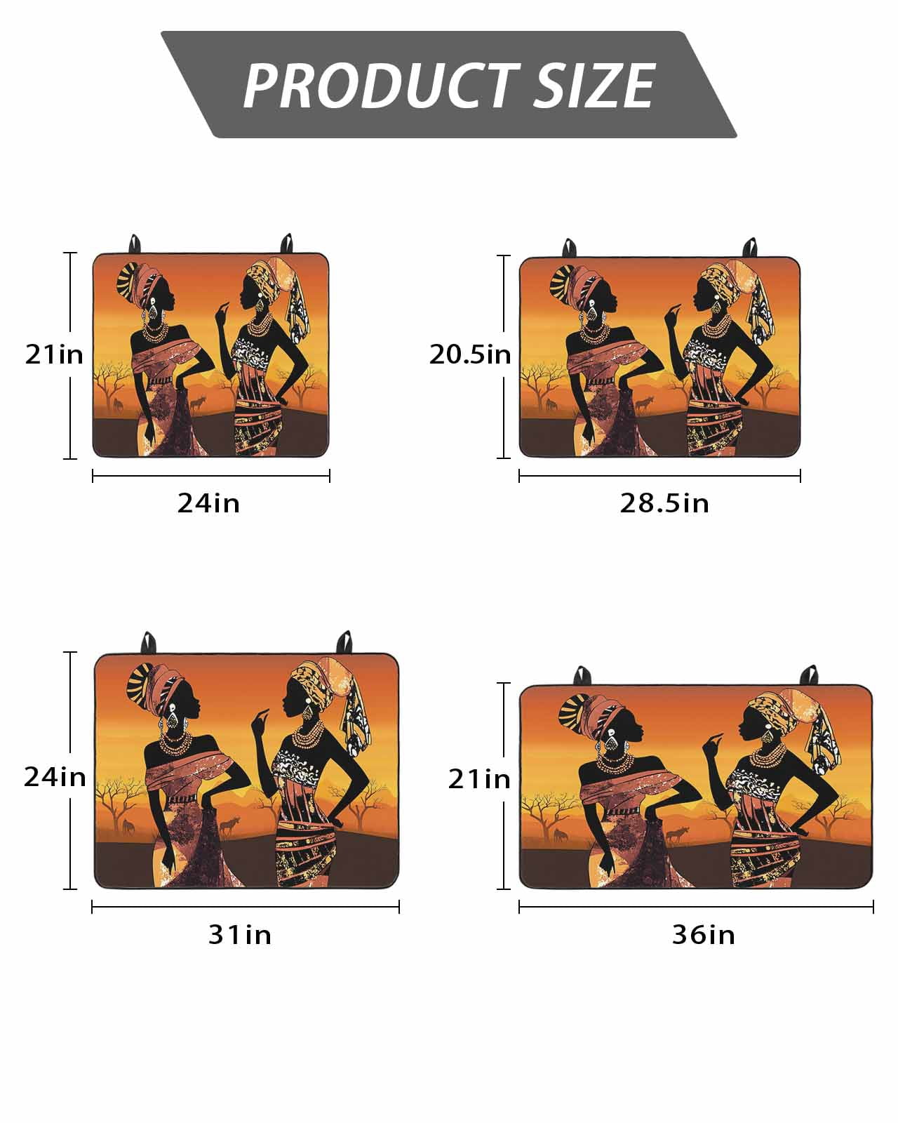 Stove Top Covers for Electric Stove, Black Orange Girls Boho Glass Stovetop Cover Protector, Vintage Ethnic Abstract Art Induction Cooktop Protector Oven Mat for Kitchen Countertop 24"x21"