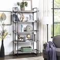 thumbnail image 2 of Furniture of America Sohl 5-Shelf Bookcase, Antique Gray, 2 of 8