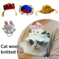thumbnail image 4 of Chapeau Tricoté pour Chat, Chapeau de Dressing Croisé, 4 of 8