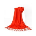 thumbnail image 2 of Qarigey Bufandas clásicas Mantón largo y cálido Respetuoso con la piel Pañuelo grueso Bufanda envolvente Diadema exquisita Pañuelo lavable Accesorios de disfraces Rojo Qarigey AP012526-02, 2 of 6