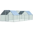 thumbnail image 1 of PawHut 9.2' x 24.9' Metal Chicken Coop, Galvanized Walk-in Hen House, Poultry Cage Outdoor Backyard with Waterproof UV-Protection Cover for Rabbits, Ducks, 1 of 10