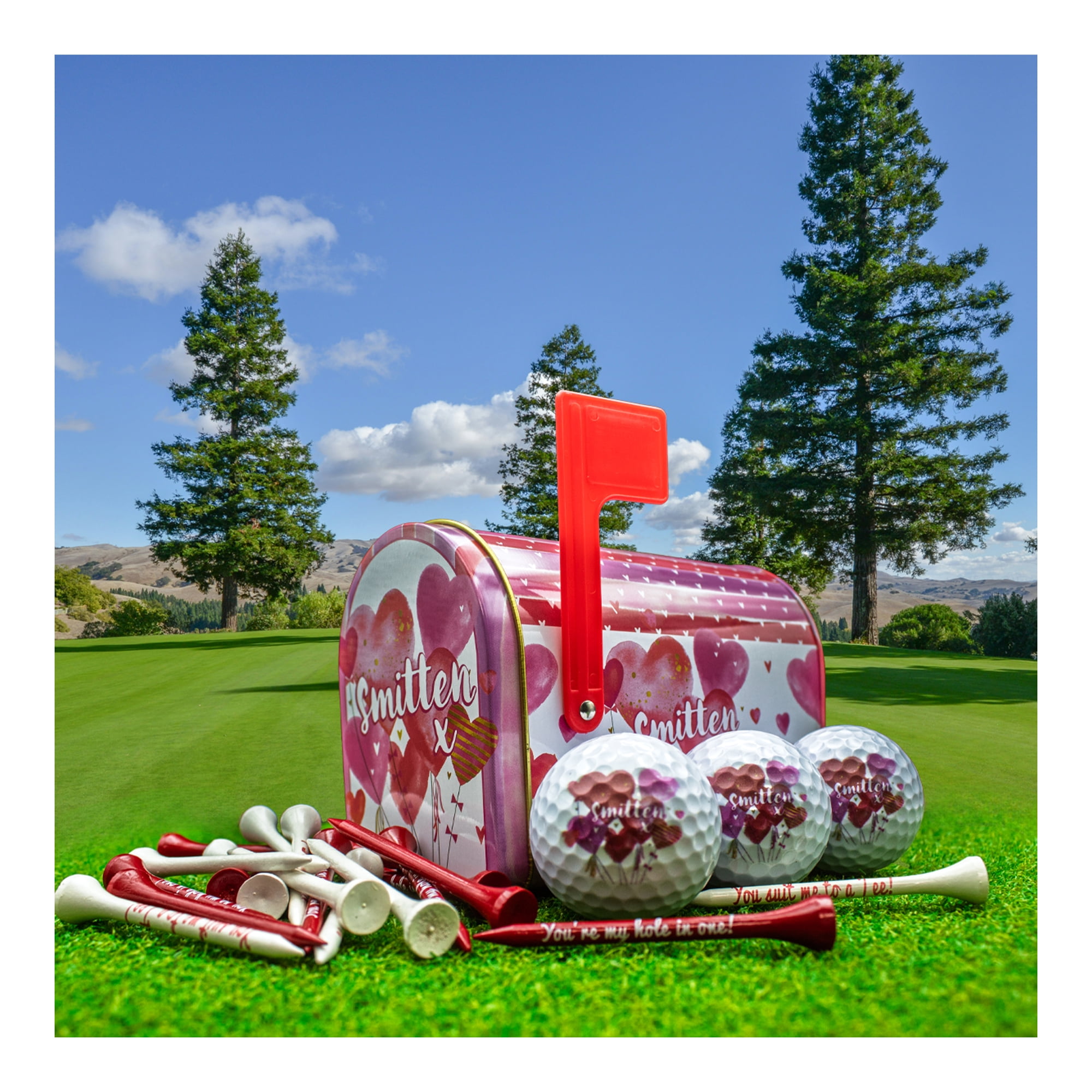 Valentines Day Smitten 3 ball 20 Tee Tin Set by GBM GOLF