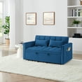 thumbnail image 2 of 54.33 inch versatile foldable sofa bed in 3 lengths, modern sofa sofa sofa velvet pull-out bed, adjustable back (BLUE), 2 of 9