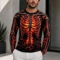 thumbnail image 2 of CONFREE Halloween Mens Short Sleeve Tshirts Crew Neck Spooky Skeleton Graphic Lightweight Fall Casual Tees, 2 of 6