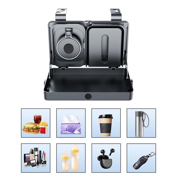 Bandeja Para Comida En El Asiento Trasero, Mesa Para Refrigerios, Montaje Sencillo, Color Negro, Para Viajes, Multiusos