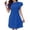 Blue Dresses, variant on Womens A Line Pleated Midi Dresses Crew Neck Short Sleeve High Waist Office Lady Party Gowns White Dresses XXL