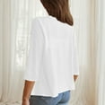 thumbnail image 7 of ZQGJB Women's 3/4 Sleeve Open Front Cardigan Lightweight Elegant Shrugs for Women Loose Fit Casual Dressy Beach Cover up White L, 7 of 7
