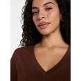thumbnail image 5 of Time and Tru Women’s V-neck Slub Tee with Short Sleeves, Sizes XS-XXXL, 5 of 6