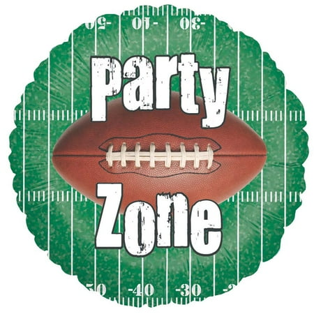 18 Party  Zone  Football Holographic Round Foil Balloon 