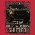 thumbnail image 3 of The Power Has Shifted V-Neck T-shirt 702HP American Pickup Truck Offroad Muscle 4x4 High Torque Built For Power Tee, 3 of 7
