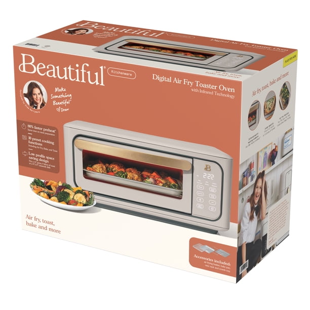 Beautiful Infrared Air Fry Toaster Oven, 9-Slice, 1800 W, Porcini