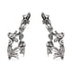 thumbnail image 1 of (Estación independiente) Un par de aretes con clip para las orejas de hojas de flores huecas retro de nuevo estilo de plata antigua para mujeres sin orejas perforadas, 1 of 8