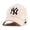 Cream, variant on New York Baseball Cap Hat for Men and Women, Adjustable Pure Cotton, Buckle Up, One Size Fitted All, Black & White Embroidery NY| Cream Cap