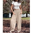 thumbnail image 4 of ZANKLEY Women High Waist Loose harem Lounge Pants Pocketed Summer Casual Beach Travel, 4 of 7
