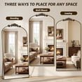thumbnail image 3 of Cuteday 64"x21" Arched Full Length Mirror Metal Vintage Mirror Baroque Style,Bronze, 3 of 7
