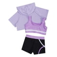 thumbnail image 4 of iiniim Kids Girls Sports Suit Sleeveless Vest Cropped Hoodie with Match Shorts Workout Exercise Tracksuit Light Purple 12, 4 of 7