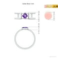 thumbnail image 4 of ANGARA Natural Square Amethyst Solitaire Parallel Split Shank Ring in 14K White Gold for Women (Size-4mm) | February Birthstone, Birthday, Anniversary, Jewelry Gift for Women | Natural Amethyst Ring, 4 of 8