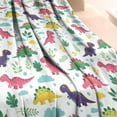 thumbnail image 3 of White Cute Dinosaurs Pattern Blanket,Comfortable Soft Lamb Wool Throw Blanket,All Season,Warm Lightweight Blankets for Sofa Bed Couch Living Room Chair,60"x80", 3 of 4