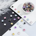 thumbnail image 3 of 105Pcs Crystal Claw Beads Nailhead 7 Colors 9mm Square Rhinestone Nailhead Studs Punk Diamond Spikes Decorative Rivets Leathercraft Rivet for DIY Shoes Belts Jeans Jewelry Bag Decorations, 3 of 7