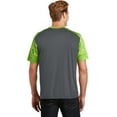 thumbnail image 2 of Sport-Tek CamoHex Colorblock Tee-2XL (Iron Grey/ Lime Shock), 2 of 6