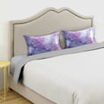 thumbnail image 3 of Satin Pillowcase Envelope Closure Pillow Cover Wrinkle-Resistant & Vibrant Print Pink and Blue Marble Texture, 3 of 7