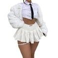 thumbnail image 4 of Douhoow Super Short Pleated Skirts for Women Bodycon White Lining Shorts Skirt, 4 of 9
