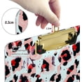thumbnail image 3 of FMSHPON Pink Leopard Leopard Print Clipboard Hardboard Wood Nursing Clip Board and Pull for Standard A4 Letter 13x9 inches, 3 of 7