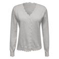 thumbnail image 4 of Arlun Fall Cardigans for Women Lightweight Knit Open Front Solid Color Sweater Tops Long Sleeve Button down Scalloped V-Neck Cropped Cardigan Casual Teacher Outfits, 4 of 4