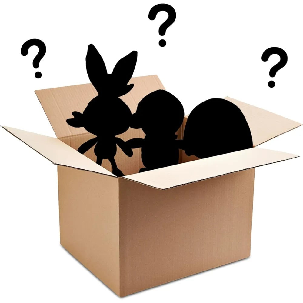 Pokemon Fire, Grass or Water Type 8" Plush Mystery Blind Box 3-Pack - Get Three Officially Licensed 8 Inch Pokemon - Authentic Collectible Soft Stuffed Animal Toy Figures - Gift for Kids, Boys, Girls